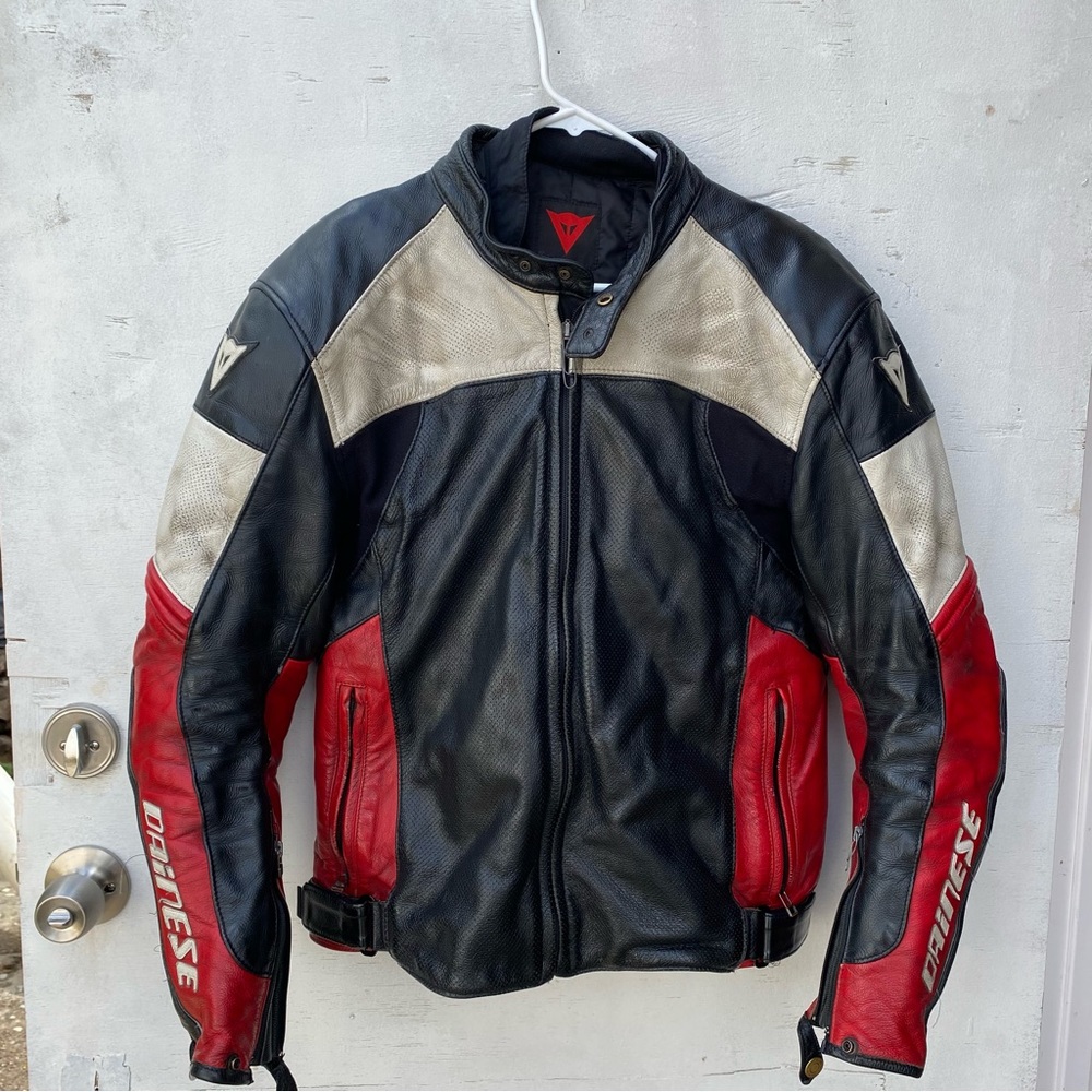 VINTAGE DAINESE BIKE LEATHER RACING JACKET MOTORCYCLE SIZE 50